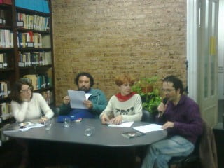 Giselle Aronson, Martín Sancia, Laura Nicastro y Fabián Vique formaron parte de la tercera mesa de lectura.